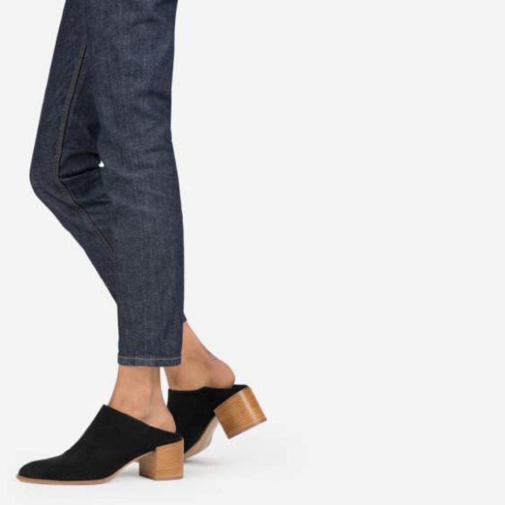 Everlane Black Suede Mule Heel
